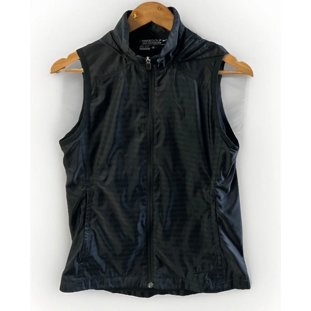 Women's Nike GOLF Tour Performance Ultra Light Vest Full Zip 586847-010 Hooded S